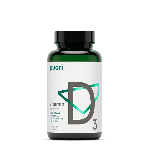 Puori D3 – Naturligt udvundet Vitamin D (400IE) (60 kps.)